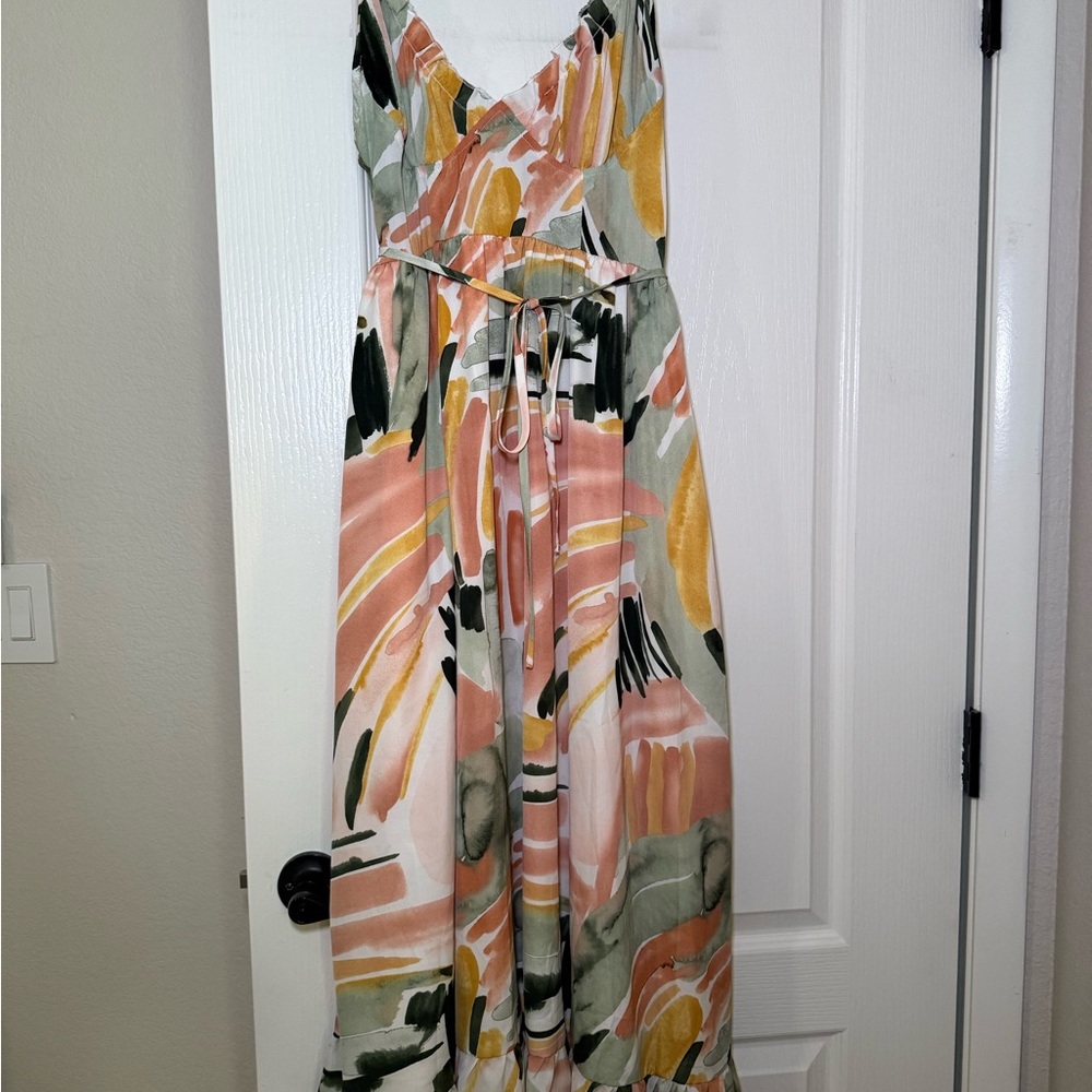 Multicolor Abstract Maxi Dress